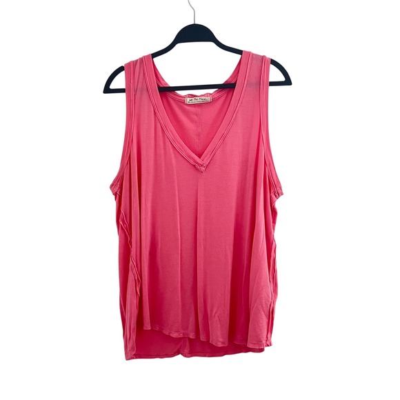 We The Free People Moon Dance Pink V-Neck Tank Top Casual Sleeveless XL - Picture 2 of 10